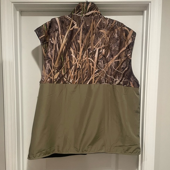 NWOT Ducks Unlimited Reversible Vest, black fleece, shadow grass habitat, XXXL - Picture 2 of 8